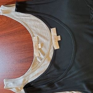 Bundle of 2 Loft pocket tank tops - black and grey